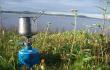 Arbatos kaitimas šalia Inario ežero šiaurės Suomijoje