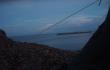 Vaizdas ryte iš palapinės, nakvojus ant jūros žolių, pramintų jūros kopūstais