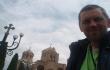 Keliautojas-autostopininkas ir Grigorijaus Švietėjo katedros kryžiai Jerevane